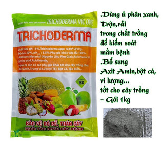 Gói 1kg phân hữu cơ trichoderma men vi sinh ngừa vi khuẩn cây trồng ,tuyến trùng rễ, ủ phân xanh