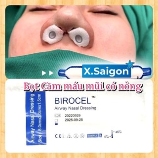 Birocel - miếng , bọt cầm máu mũi,có lỗ thông.