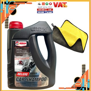 Nước rửa xe ô tô xe máy Getsun Car Shampoo 2L kèm khăn lau rửa xe