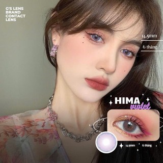 Kính áp tròng Gslens HIMA VIOLET tím tây giãn vừa cận 6 tháng G.DIA 14.5mm có độ (0-6)