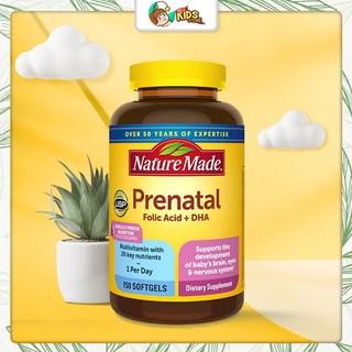 Viên uống vitamin bà bầu Nature Made prenatal multi DHA 150v của Mỹ