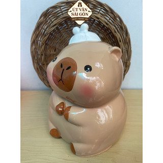 Heo đất Capybara đội nón size to ( cao 28 cm )