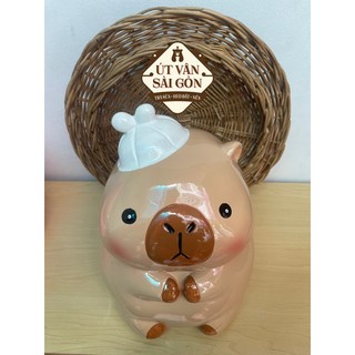 Heo đất Capybara đội nón size to ( cao 28 cm )