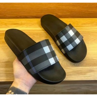 Dép Nam Quai Ngang B-R Kẻ Nâu, thời trang hiện đại hợp thời phong cách, dép boy phố hot 2023