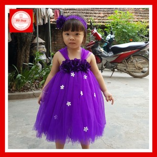 Váy tutu cho bé gái ❤️freeship❤️ váy tutu tím hoa hồng + nhí