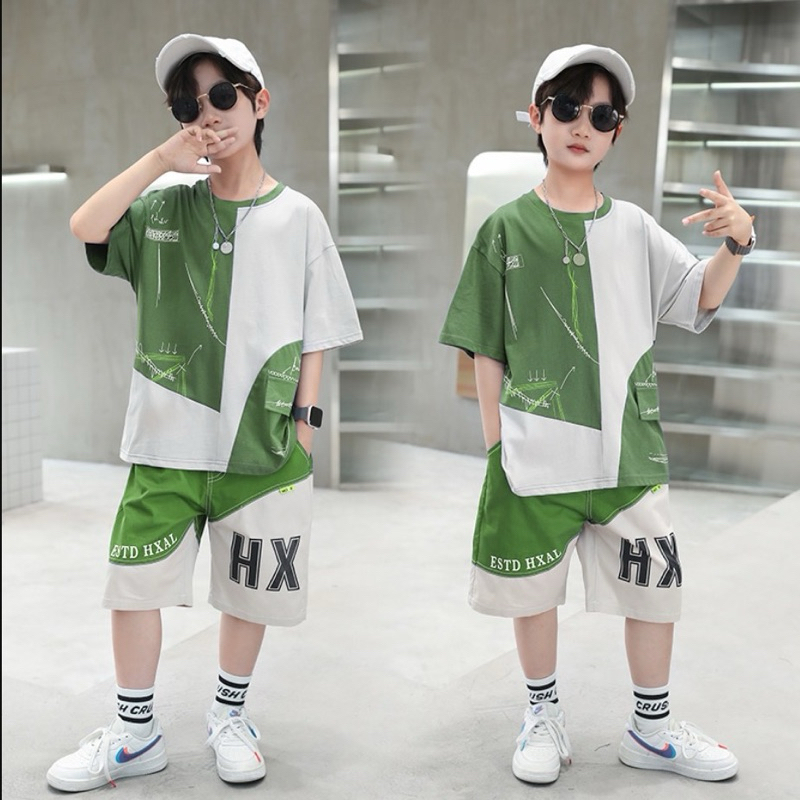 Set đồ bé trai size đại mùa hè, quần áo bé trai hàng xuất chất mềm mát