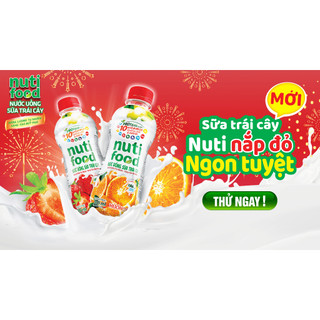 Lốc 6 Chai Sữa Trái Cây NUTRI BOOST Hương Cam/ Dâu Chai Nhựa 297ml date mới