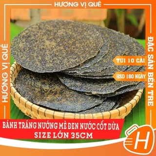 Bánh tráng nướng mè đen nước cốt dừa bến tre size lớn 35cm - túi 10 cái - đặc sản bến tre