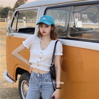 (Ảnh thật) Áo đi biển, áo croptop len mặc mùa nóng freesize dưới 53kg Mã #QC22