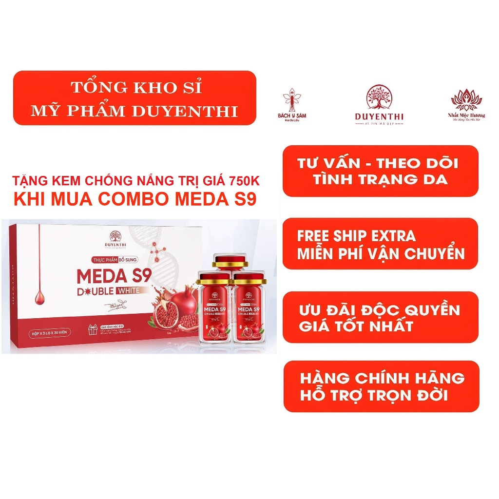 Viên Uống Chống Nắng Trắng Da Meda S9 Duyên Thị - Chống Nắng Và Giúp Da Trắng Sáng