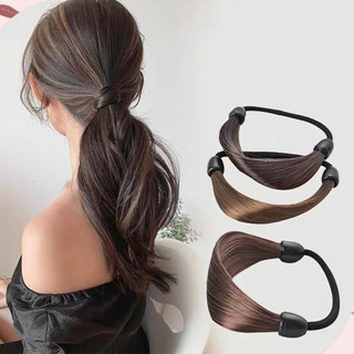  Thun cột tóc giả nữ Hàn Quốc dễ thương iLita phụ kiện buộc tóc đẹp nhiều màu xanh đỏ tím vàng trắng đen 