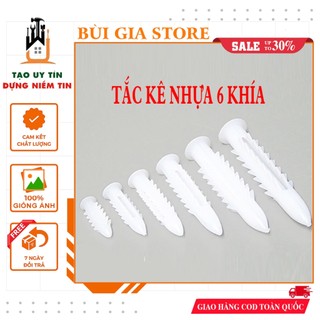 10 cái nở nhựa (tắc kê nhựa 6 khía) đủ kích cỡ