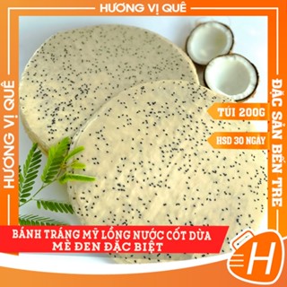 Bánh Tráng Mỹ Lồng Nước Cốt Dừa Mè Đen Đặc Biệt - Túi 10 Cái - Đặc Sản Bến Tre