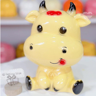 Ống tiết kiệm tiền tạo hình Trâu kute ngộ nghĩnh quà tặng, trang trí Tiệm heo Soda