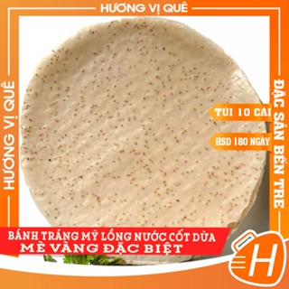 Bánh Tráng Mỹ Lồng Nước Cốt Dừa Mè Vàng Đặc Biệt - Túi 10 Cái - Đặc Sản Bến Tre
