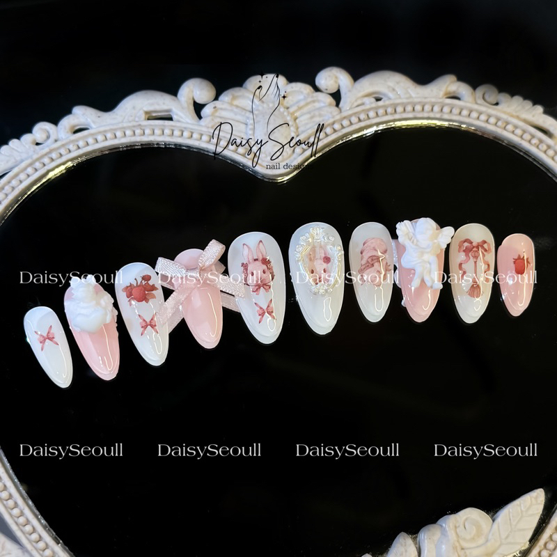 Nail box coquette sticker thỏ dễ thương