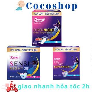 Băng Vệ Sinh ban đêm Diana supper Night 29cm 12 miếng/ 35cm 12 miếng / Sensi 29cm 12 miếng