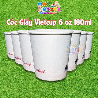 Bịch 50 cốc giấy, ly giấy Vietcup 6oz 180ml Không nắp