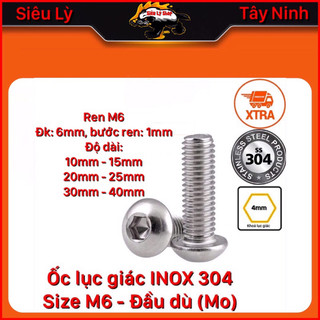 Bulong Ốc lục giác INOX 304 M6 - Đầu dù tròn(Đầu Mo)-(Set 5con hoặc 10con)
