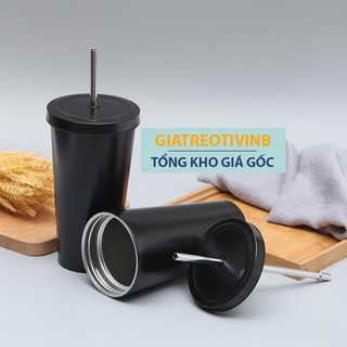 Ly giữ nhiệt 500ml & 750ml có ống hút - Cốc giữ nhiệt INOX304 - Tặng Kèm Ống Hút Inox ( Màu Bạc - Vàng Hồng - Đen )