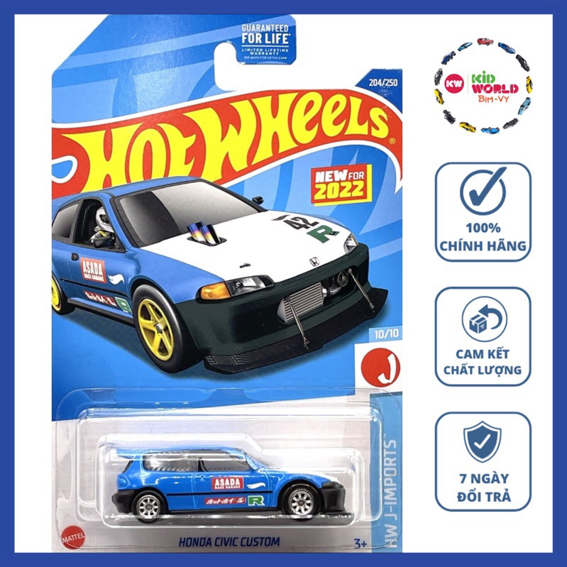 Xe mô hình Hot Wheels basic Honda Civic Custom HCT11.