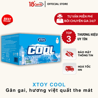 Bao cao su gai XTOY COOL, the mát bcs siêu mỏng gân gai kéo dài quan hệ hộp 10 chiếc - 18CENTI