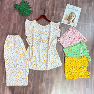 Đồ bộ mặc nhà, bộ đồ ngủ tay cánh tiên chất vải siêu mát mịn cho bạn nữ dễ thương