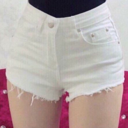 QUẦN SHORT JEAN NỮ ĐEN TRẮNG A2