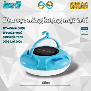 Bóng đèn sạc tích điện 200W năng lượng mặt trời - cổng sạc type-C tiêu chuẩn tiện lợi sử dụng (mẫu mới 2024)