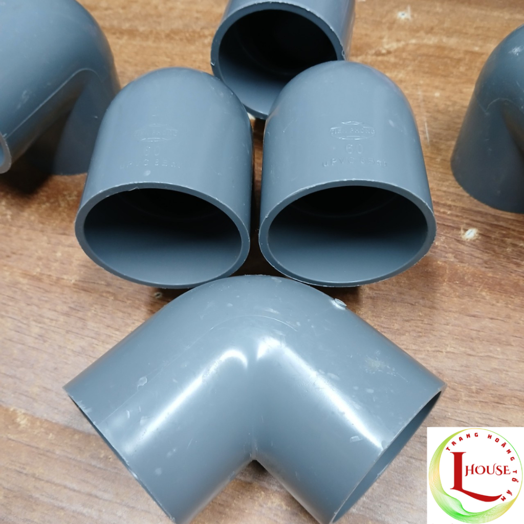 Cút PVC D60, Nối góc 90 độ PVC D60, Co Vuông D60 PN6, PN10 Tiền Phong Chính hãng - L-House Shop