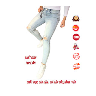 Quần jean nam xanh nhạt bạc rách gối 5018/p