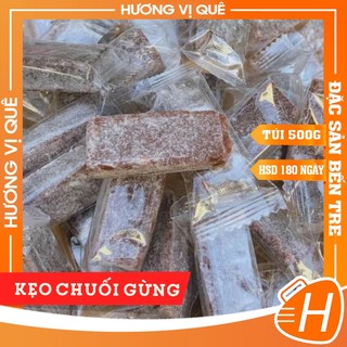 Kẹo Chuối Gừng Phấn - Túi Zip 500g - Đặc Sản Bến Tre