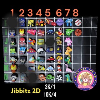 COMBO 4 Jibbitz sticker charm nút gắn trang trí dép sục 2D