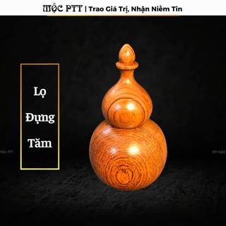 Lọ Đựng Tăm Hồ Lô 7 x 12cm gỗ Hương Đá vân cực đỉnh