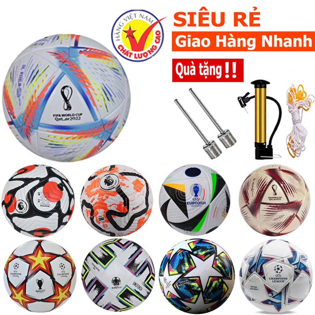 Bóng đá đúc Size 5 - Quả bóng đá C1, Ngoại hạng Anh, Laliga - Size 5 + Tặng kim bơm túi lưới
