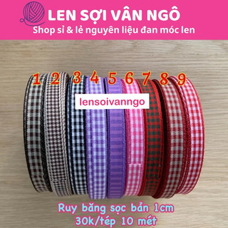Combo 10 mét dây ruy băng sọc bản 1cm