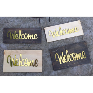 Bảng gỗ chữ Welcome