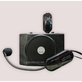 Loa trợ giảng kèm micro đeo tai không dây 2.4 và V16 - Mic đeo tai