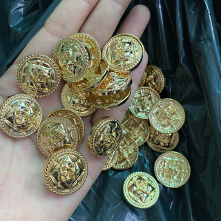 Nút kim loại vàng 2 size vest 1.5cm và 2.2cm