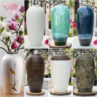 Bình hoa gốm sứ Bát Tràng dáng bom cao 30 cm cắm hoa decor trang trí phòng khách đẹp thanh lý giá rẻ