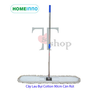 Cây Lau Nhà Bụi, Lau Ẩm Giẻ Cotton Bản Lau 90cm Homeinno Cán Rút 80-145cm