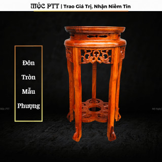 Đôn tròn kê tượng , cây cảnh , bình tửu gỗ hương đá kích thước mặt 30 , 35 cao 50 60 70 80 cm
