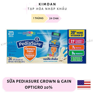   DATE 2026  THÙNG 24 CHAI  SỮA NƯỚC PEDIASURE OPTIGRO 20% VANILLA NHẬP KHẨU MỸ 