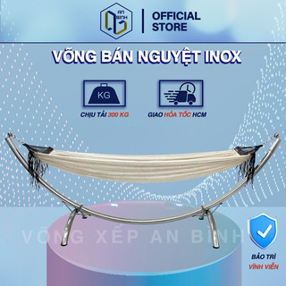 Võng Xếp An Bình-Võng Bán Nguyệt INOX Chính Hãng, Lưới Võng Hàn Quốc Siêu Bền Màu Sắc Sang Trọng, Chịu Lực 300kg
