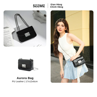 Túi xách nữ đeo chéo dây xích da sần SEEME Aurora Bag