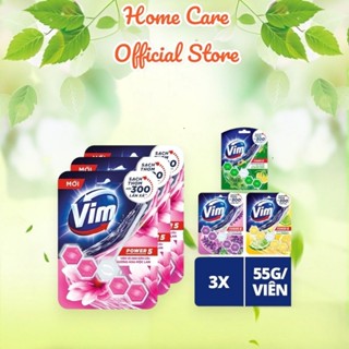 Combo 3 Vĩ Viên Tẩy Bồn Cầu Vim Power 5 Sạch Khuẩn Thơm Mát (55g/viên/vĩ)