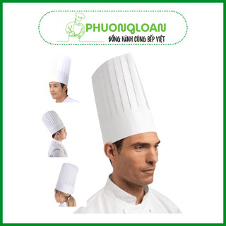 Mũ bếp giấy, mũ bếp trưởng, mũ giấy đầu bếp mái vòm, mũ giấy vải không dệt hàng dầy 80gr