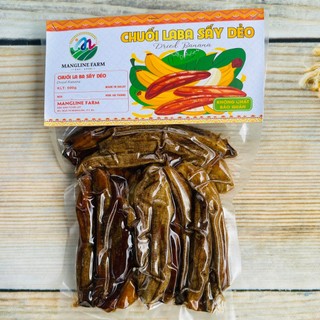 Chuối Laba sấy dẻo không đường Mangline Farm Đà Lạt 500g đồ ăn vặt thơm ngon mềm dẻo đặc sản Đà Lạt