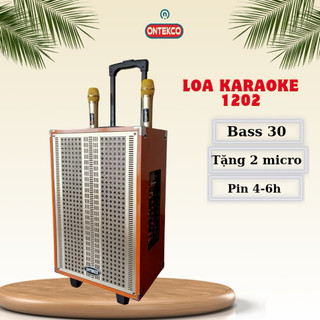 Loa kéo bass 30 karaoke ONTEKCO 1202 kèm 2 micro,nghe nhạc-hát karaoke cực hay