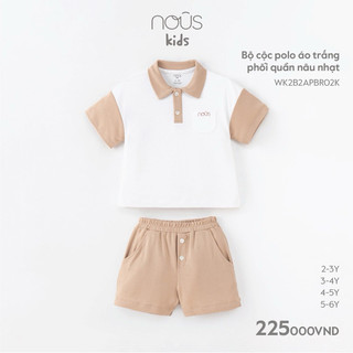 NOUS KIDS Bộ cộc tay size đại cho bé trai thương hiệu NOÛS từ 2 đến 6 tuổi